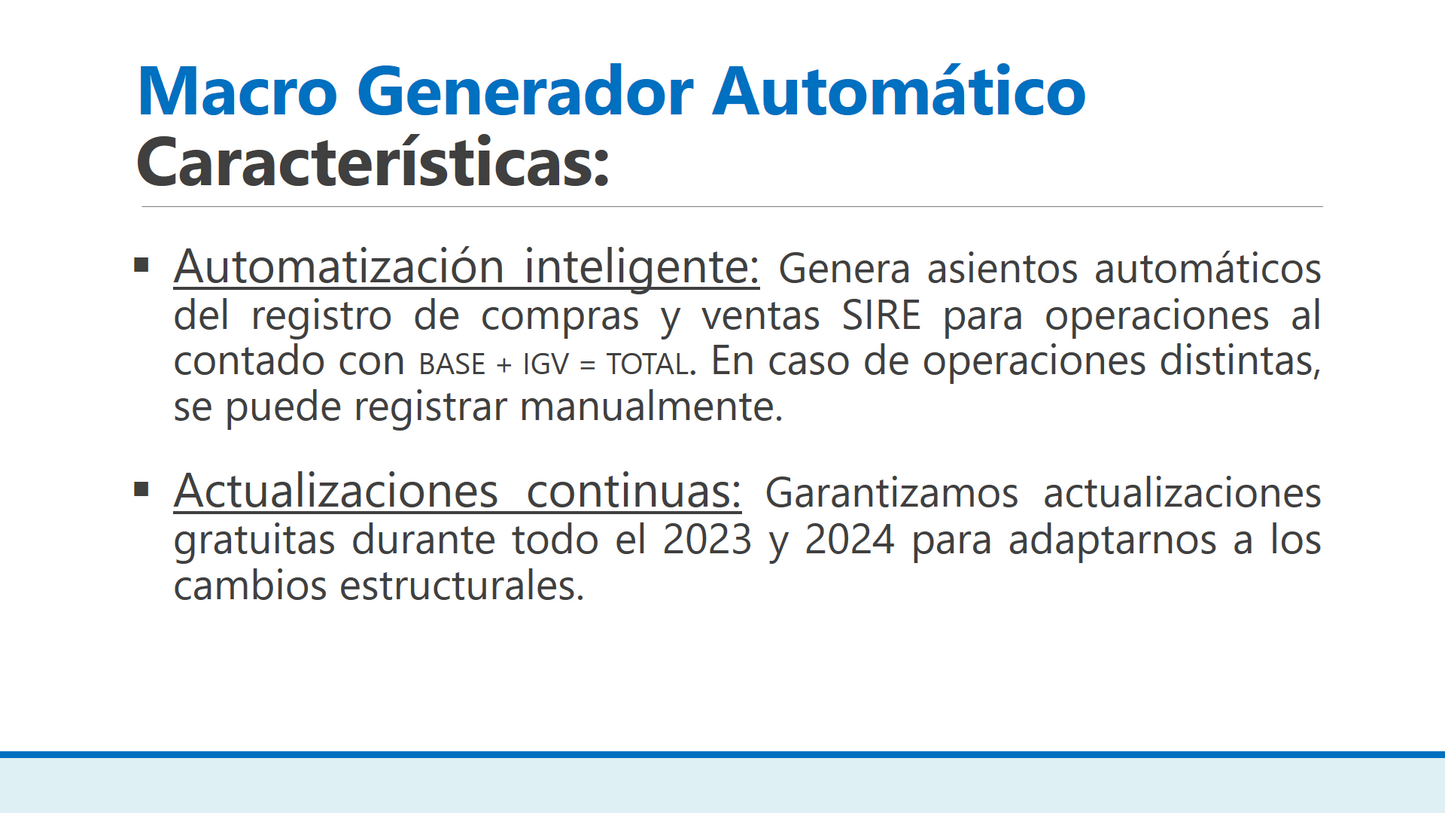 Macro: Generador PLE Libro diario con asientos automáticos de compras y ventas SIRE