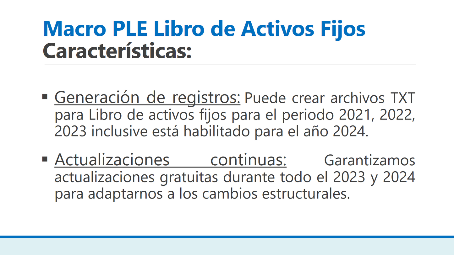 Macro PLE Libro de Activos Fijos