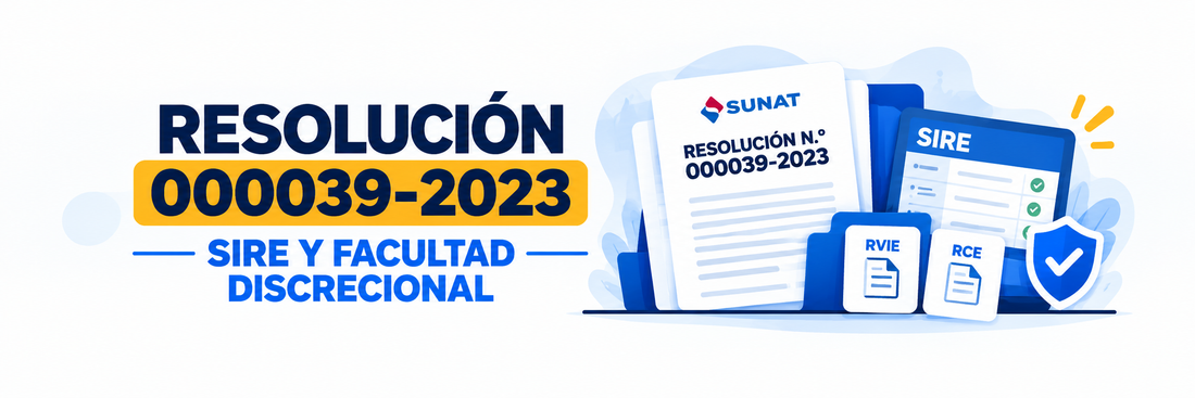 Resolución N.ª 000039-2023-SUNAT establece aplicar la facultad discrecional por infracciones relacionadas con libros y registros vinculados a asuntos tributarios SIRE