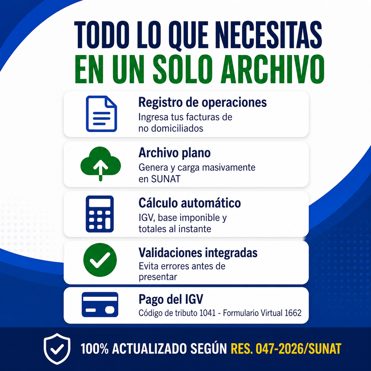 Carga Masiva IGV No Domiciliados 2026