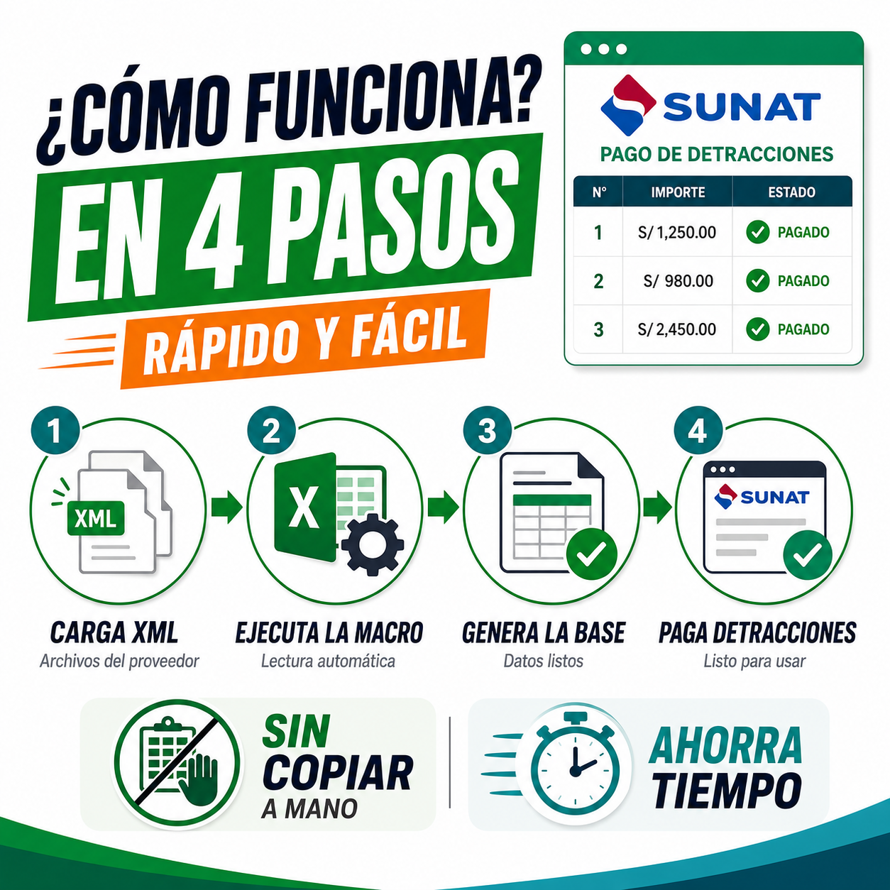 Macro Pago Masivo de Detracciones con lector de XML