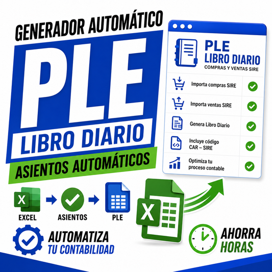 Generador PLE Libro diario con asientos automáticos de compras y ventas SIRE