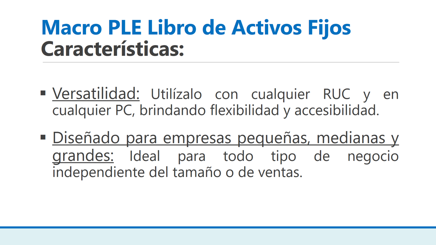 Macro PLE Libro de Activos Fijos